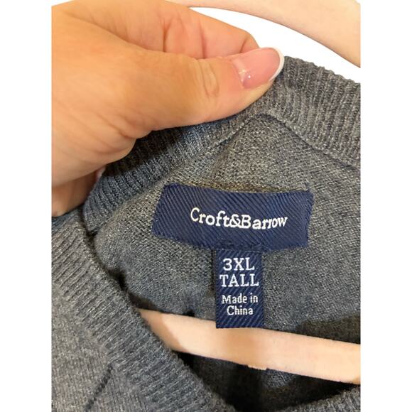 Croft & Barrow Sleeveless Knit Vest Preppy Minimalist Grandpacore 3XL Tall Mens - Picture 2 of 4